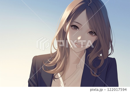 スーツを着た美しい女性イラスト「AI生成画像」 122017594