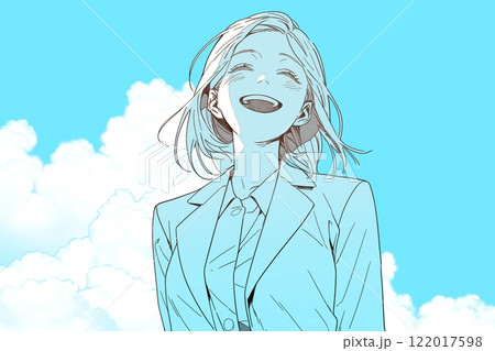 スーツを着た美しい女性イラスト「AI生成画像」 122017598