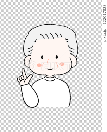 一位老人指著一個點的插圖 一位老人指著一個點的插圖 122017828