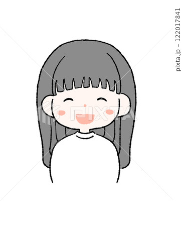 にっこり大きく笑う女性のイラスト にっこり大きく笑う女性のイラスト 122017841