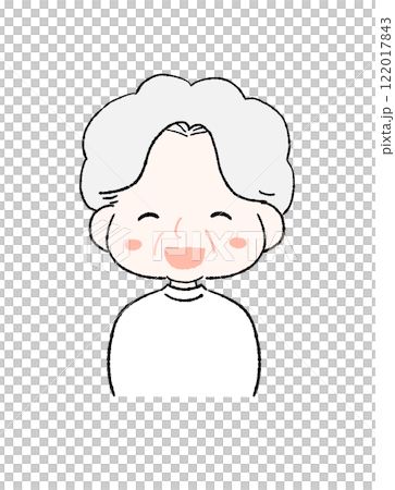 Illustration of a senior woman smiling broadly 122017843