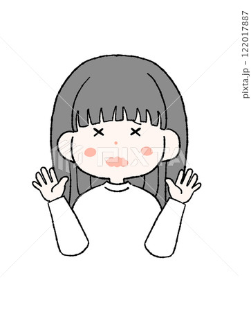 ダメージを受ける女性の女性のイラスト 122017887