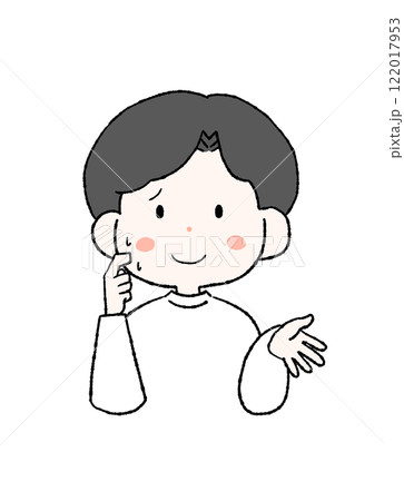 言い訳をする男性のイラスト 122017953