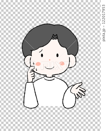 言い訳をする男性のイラスト 122017953
