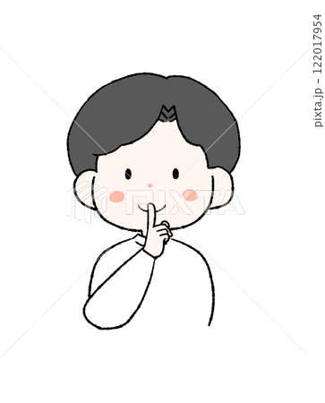 秘密のポーズをする男性のイラスト 秘密のポーズをする男性のイラスト 122017954