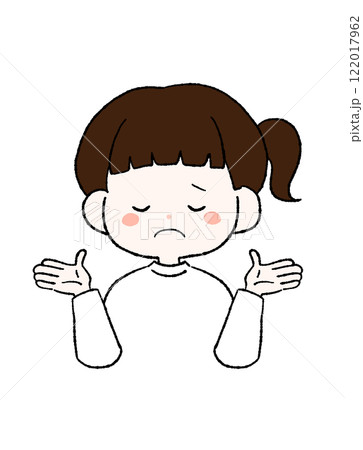 ため息をつく女の子のイラスト 122017962