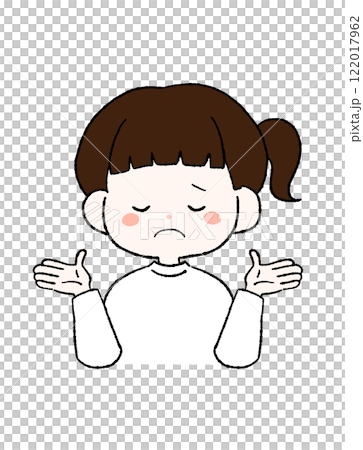 ため息をつく女の子のイラスト 122017962