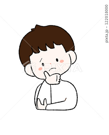 疑問に思う男の子の男の子のイラスト 122018000