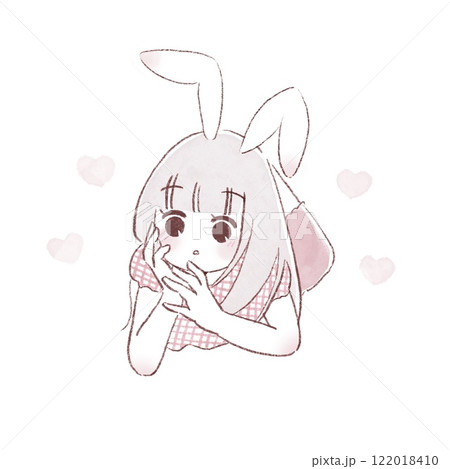 見つめるうさ耳の女の子 122018410