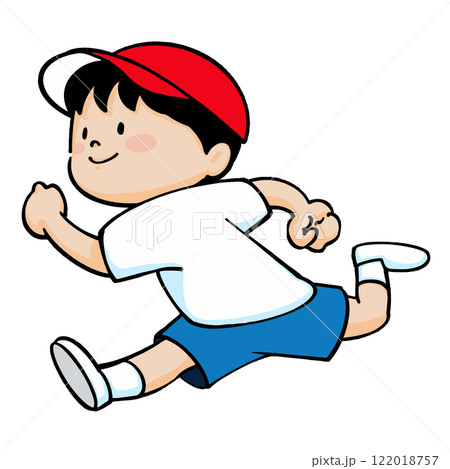 元気に走る男の子のイラスト 122018757