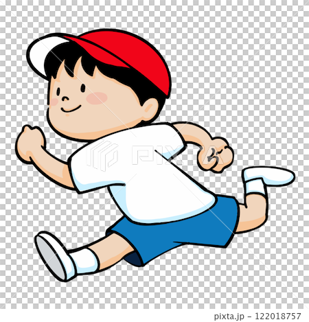 元気に走る男の子のイラスト 122018757