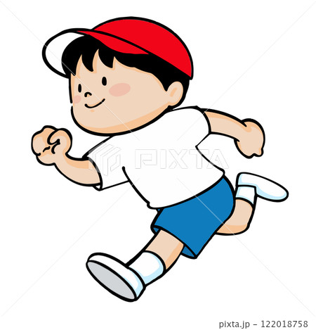 元気に走る男の子のイラスト 122018758