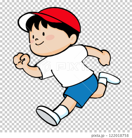 元気に走る男の子のイラスト 122018758