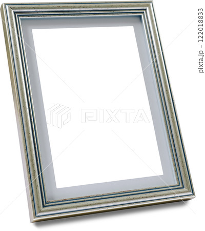 アンティーク風のシルバーフレーム - 白背景のシンプルな装飾素材 122018833