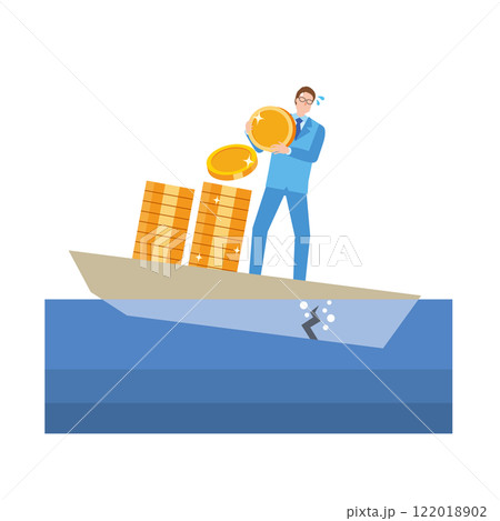 サンクコスト効果のイメージイラスト サンクコスト効果のイメージイラスト 122018902