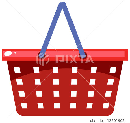 Red Shopping Basket Illustration 122019024