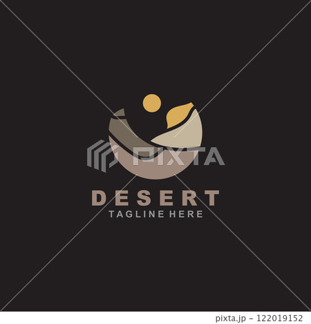 Desert or sahara wilderness logo outdoor adventure emblems, badges patches design template 122019152