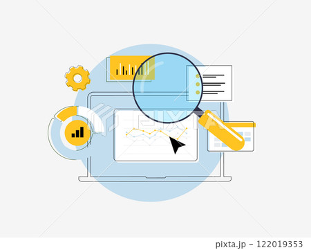 Data-driven decisions in marketing. Charts, graphs and dashboards showcasing analytics, trends and key performance metrics to highlight how businesses use data for strategic planning and growth 122019353