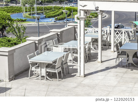 White tables of cafes White tables of cafes 122020153