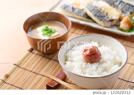 ご飯にのせた梅干し 紀州南高梅  122020312