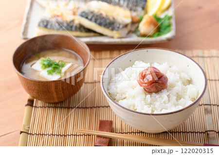 ご飯にのせた梅干し 紀州南高梅  122020315