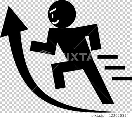 Up arrow and running person Up arrow and running person 122020534