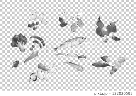 まこわやさしいのイラスト モノクロ まこわやさしいのイラスト モノクロ 122020593