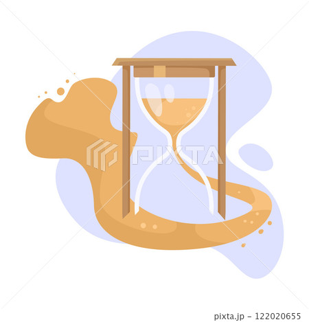 Golden Hourglass and Sandglass for Time Measure Vector Illustration Golden Hourglass and Sandglass for Time Measure Vector Illustration 122020655
