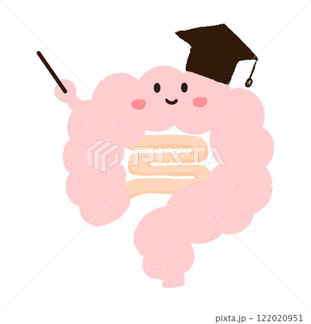 さし棒を持った腸のキャラクター さし棒を持った腸のキャラクター 122020951