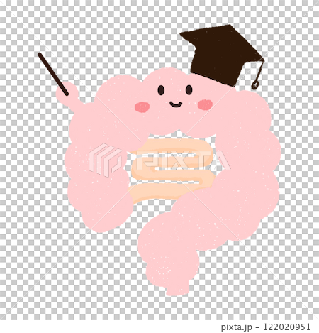 さし棒を持った腸のキャラクター さし棒を持った腸のキャラクター 122020951