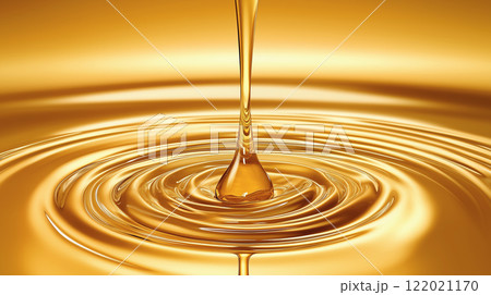 金色に輝く液体が注がれる瞬間. 122021170