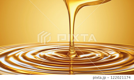 金色に輝く液体が注がれる瞬間. 122021174