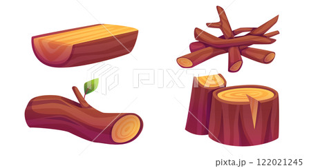 Wood elements set with chopped lumber Wood elements set with chopped lumber 122021245