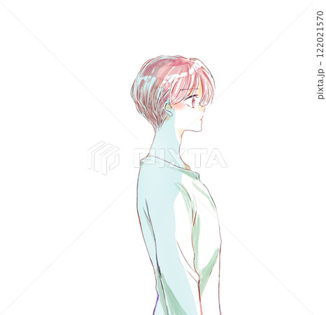 前を向いている男性 前を向いている男性 122021570