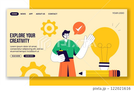 Explore Your Creativity Cartoon Social Media Templates for Creative Social Media Landing Page 122021616