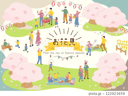 お花見を楽しむ人達 122021659