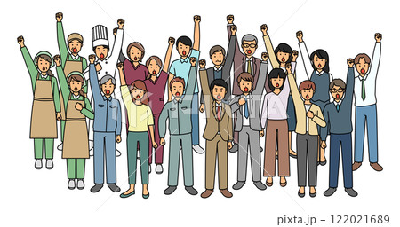 春闘で訴える人々 122021689