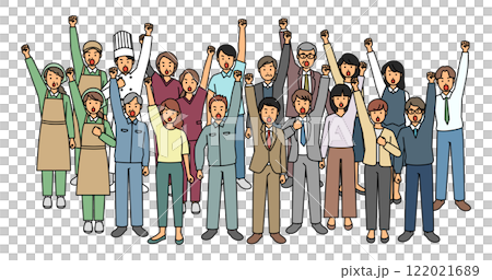 春闘で訴える人々 122021689