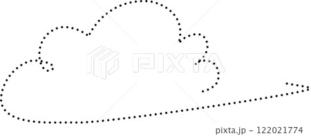 Cloud icon in dot line style 122021774