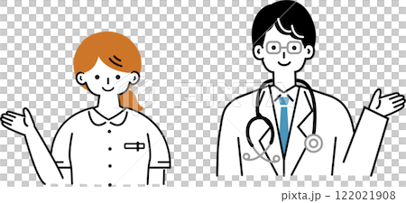 Simple and cute illustrations of medical workers 122021908