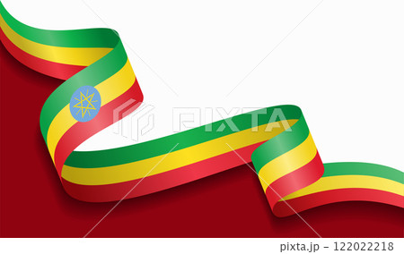 Ethiopian flag wavy abstract background. Vector illustration. 122022218