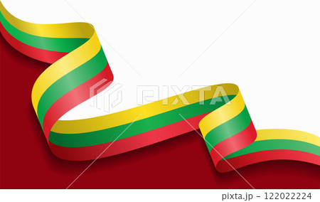 Lithuanian flag wavy abstract background. Vector illustration. Lithuanian flag wavy abstract background. Vector illustration. 122022224
