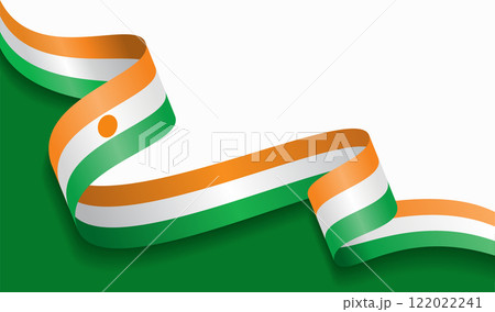 Niger flag wavy abstract background. Vector illustration. 122022241