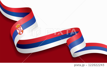Serbian flag wavy abstract background. Vector illustration. 122022243