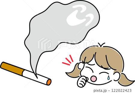 タバコの副流煙を嫌がる子供 122022423