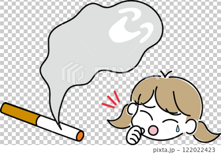 タバコの副流煙を嫌がる子供 122022423
