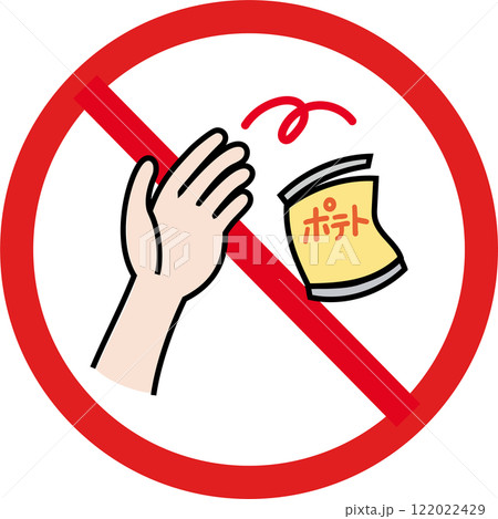 ゴミのポイ捨てを注意喚起するイラスト 122022429