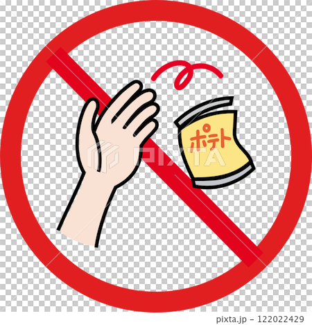 ゴミのポイ捨てを注意喚起するイラスト 122022429