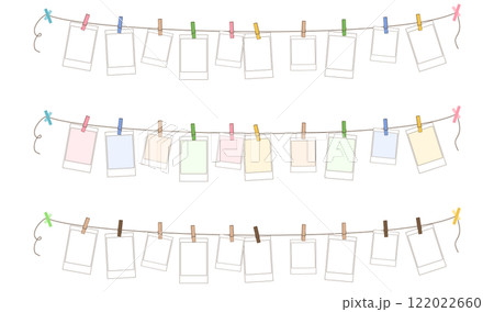 インスタントフィルム風のフォトフレームのベクター素材イラストセット インスタントフィルム風のフォトフレームのベクター素材イラストセット 122022660