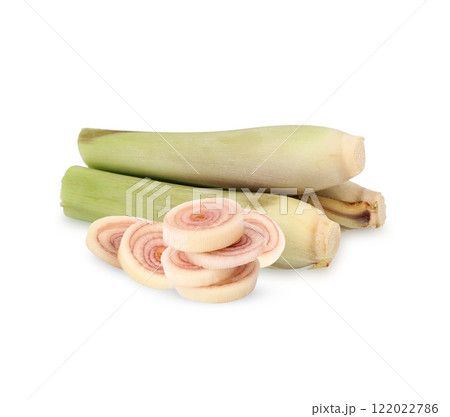 lemongrass sliced isolated on white background  122022786